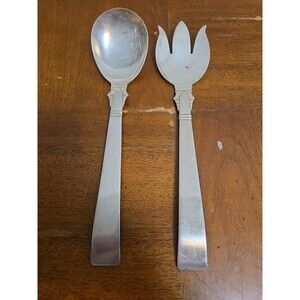 Masterpiece Japan Silver Plate Salad Serving Set Spoon Fork Vintage
